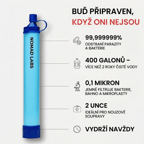 HYDRA-X2 – Slamka na prežitie s vodným filtrom (na 400 litrov pitnej vody)